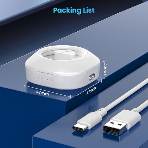 Portable Magnetic Charger Dock for Smart Rings – Fast 480 m Ah Battery Charging Case with Indicator Light, Powers Up to 20 Charges – Sleek White Design for Enhanced Compatibility and On-the-Go Convenience