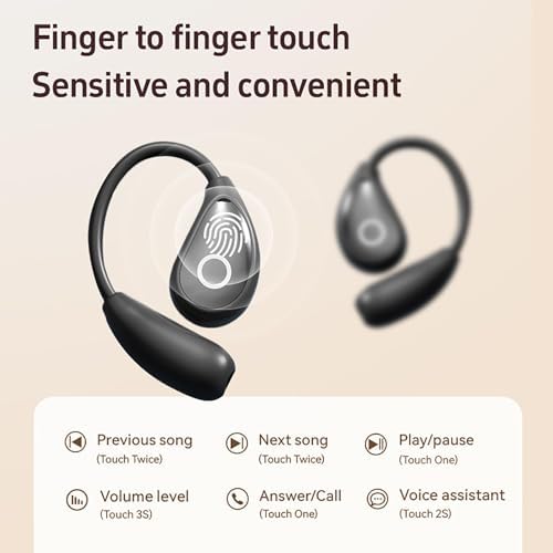 Open Ear Wireless Bluetooth Earbuds for Active Lifestyles – Advanced Air Conduction Technology, Superior Sweat Resistance, and Long-Lasting Battery in LED Charging Case – Ideal for Running, Safe Driving, and Daily Fitness Use