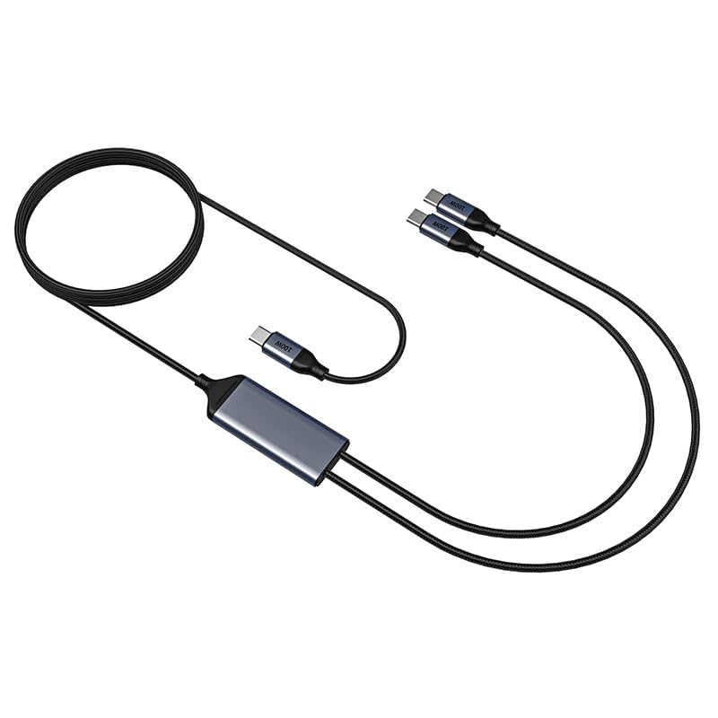 OMNIHIL 3.2 FT USB-C Splitter Cable for Anker Mag Go – Premium Durable Charging and Data Transfer Solution for Multiple Devices at Home or Office – Fast Power Delivery and Seamless Compatibility with USB-C Gadgets