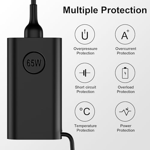 Efficient 65 W USB-C Charger for Dell Latitude, XPS, and Chromebook Models – Rapid Charging, Universal Compatibility, and Travel-Friendly Design for Maximum Portability and Performance