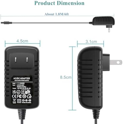 Guan Ting Universal 12 V 2 A Power Supply Adapter – High-Efficiency AC to DC Charger with 8 Interchangeable Tips for Maximum Flexibility – Compact 24 W Converter for Rapid Charging and Enhanced Device Compatibility