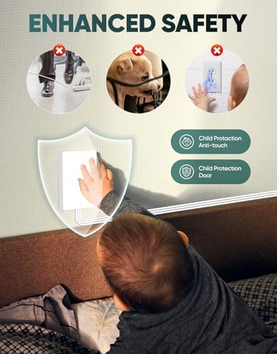 Revolutionize Your Power Access with the Outlet Concealer Power Strip – 3 AC Outlets, 5 ft Flat Plug Extension Cord for Home, Office & Kitchen – Child & Pet Safe Design, Universal Compatibility, 1625 W Capacity, Ideal for Streamlined Electronics Management