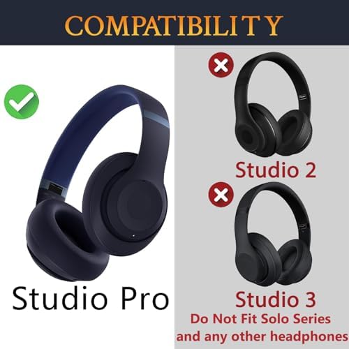 Elevate Your Audio Experience with SOULWIT Deep Brown Replacement Earpads for Beats Studio Pro Wireless Headphones – Luxurious Protein Leather Cushions with Advanced Noise Isolation Foam for Unmatched Comfort and Enhanced Sound Quality