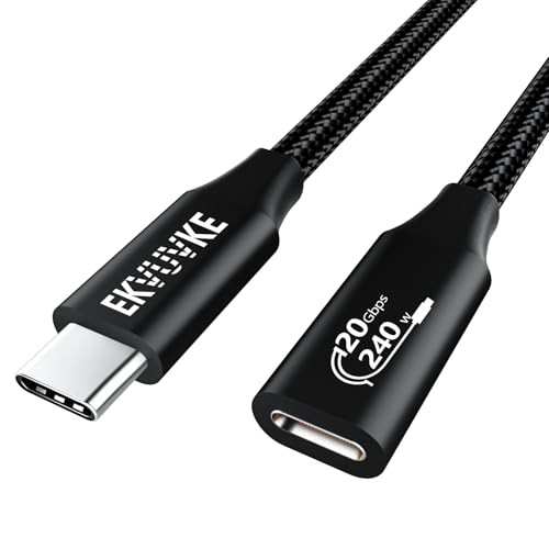High-Performance USB-C Extension Cable 6.6 FT – 240 W Fast Charging & 20 Gbps Data Transfer with 4 K@60 Hz Video Output – Type C Male to Female Cord for i Phone 16/15 and Mac Book – Ultimate Connectivity & Streaming Solution