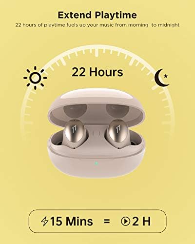 1 MORE Colorbuds Bluetooth 5.0 Wireless Earbuds with Fast Charging – 22 Hour Playtime, IPX5 Waterproof, CVC 8.0 Dual Mic Noise Cancellation, Auto Play/Pause – Perfect for Work, Home, Office, and Sports