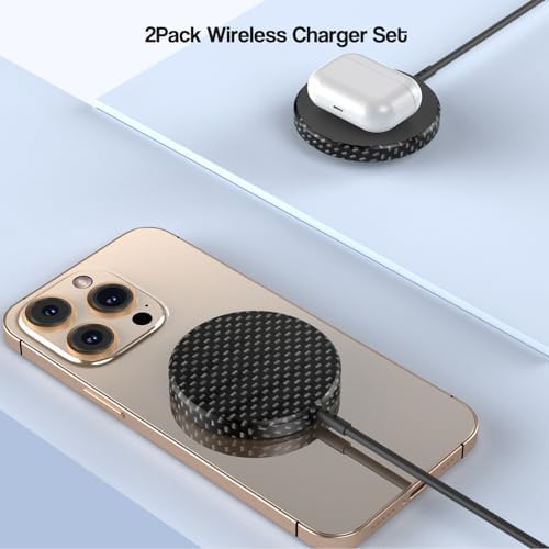 Ultra-Fast 15 W Magnetic Wireless i Phone Charger – 10 FT Magsafe Charging Pad Duo with USB-C Power Block for i Phone 16/15/14/13/12 Series & Air Pods – Compact, Safe, and Efficient Charging Solution for On-the-Go Users