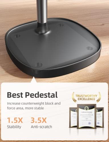 LISEN Cell Phone Stand Adjustable Phone Holer for Desk, Computer Office Desk Accessories for iPhone 16 Holder Women Kitchen Essentials Fits All Mobile Phones Switch Kindle iPads Tablet 4-10in Black – Enhanced Compatibility and Speed