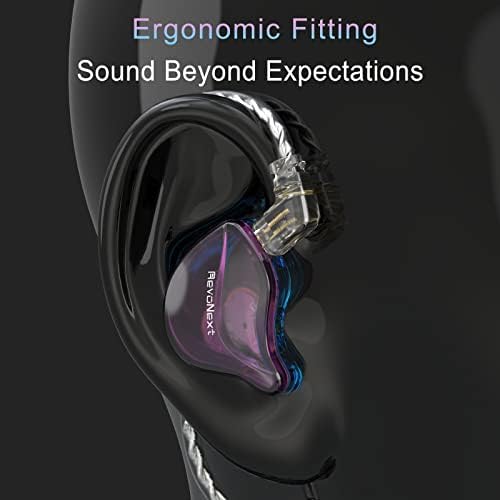 Professional Hi-Fi In-Ear Monitor Headphones with Detachable Cable – Ergonomic Noise-Canceling Earbuds for Musicians, Drummers & Singers – Exceptional Sound Isolation & Built-In Microphone – Versatile Compatibility for Studio & Stage Performance