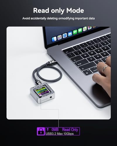 Ultra-Fast DOCKCASE 2230 M.2 NVMe SSD Enclosure with Power Loss Protection – Premium USB 3.2 Gen 2 Type-C Adapter for Enhanced Data Security and Speed, Compatible with NVMe PCIe SSDs, M-Key/B+M Key Support, Sleek Grey Design for Tech Enthusiasts and Gamers