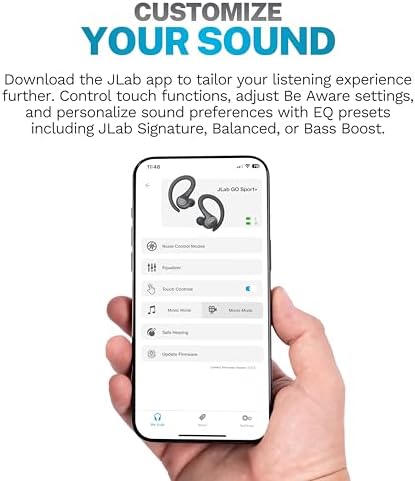 JLab Go Sport+ Wireless Workout Earbuds – Unrivaled 35+ Hour Bluetooth Battery Life, C3 Clear Calling Technology for Distinct Conversations, and Secure Earhook Design for Unyielding Stability During Workouts – Elevate Your Sound Experience with 3 Adjustable EQ Settings and Broad Device Compatibility in Sleek Graphite Finish