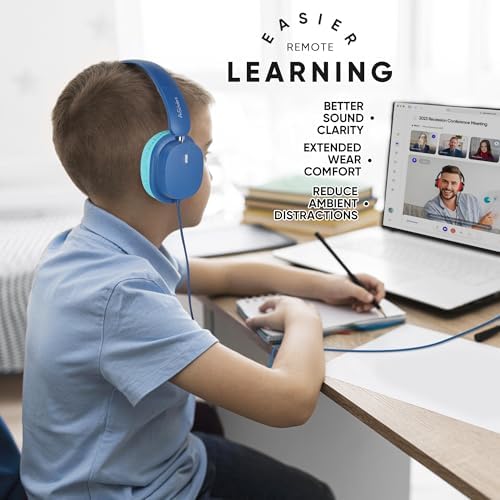 Vibrant Over-Ear Headphones for Kids – 5-Pack Foldable Wired Earphones with 3.5 mm Jack – Ideal Audio Solution for Classrooms, Travel, and Online Learning – Lightweight, Durable, and Engaging Colors for Young Learners