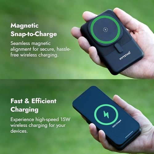 Ultra-Fast Magnetic Power Bank 10000 m Ah – Sleek Portable Charger for Smartphones with Enhanced Compatibility, Quick Charge Technology, and Adjustable Viewing Angle – Perfect for Travelers and Professionals