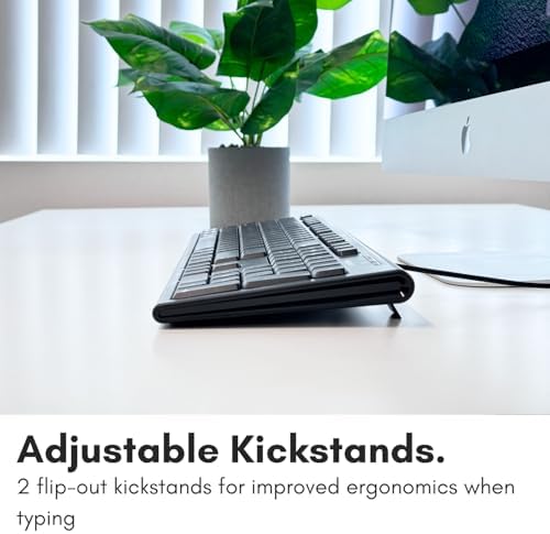 Macally Wired Full-Size Keyboard for All Macs – USB-Compatible, Spill-Proof Design with Number Pad & 16 Apple Shortcuts – Boost Your Productivity in Style!
