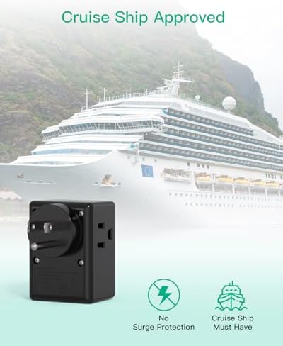 Dual USB Wall Charger & Multi-Plug Outlet Extender – 2 Pack Travel Power Strip for Easy Charging on Cruises & Hotels, ETL Listed, Compact & Lightweight Design for Ultimate Portability
