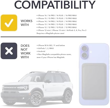 Magnetic Fast Wireless Charging Pad for Ford Bronco Sport (2021-2024) & Ford Escape (2023-2025) – Ultimate Mag Safe-Compatible Charger for i Phone 16, 15, 14, 13 – Stylish, Efficient Power Solution for On-the-Go Charging