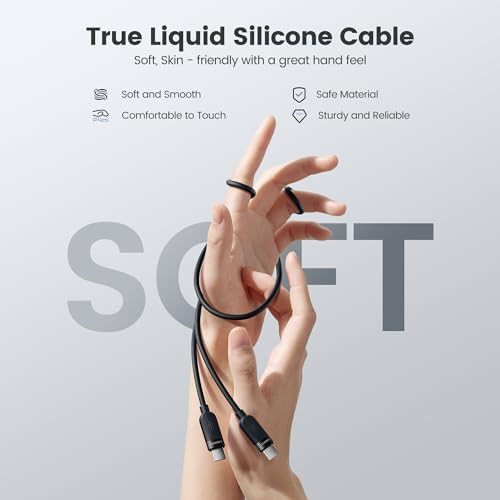 High-Speed 60 W USB C Cable Set [2-Pack, 10 ft] – Versatile Fast Charging Silicone Cord for i Phone 16, Samsung Galaxy S24, Mac Book Air, and More – Durable Design for Maximum Compatibility and Extended Reach (Black & White)
