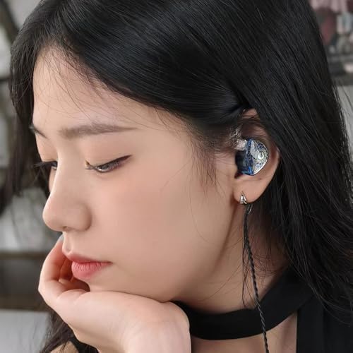 FAAEAL TANGZU Wan’er S.G Hi-Fi Earbuds – Premium Audiophile In-Ear Monitors Featuring 10 mm Dynamic Drivers for Enhanced Audio Clarity, Ergonomic Comfort Fit, Detachable 2-Pin Cable for Customization, Stylish Mixed Color Design, and Integrated Microphone for Effortless Hands-Free Calls and Versatile Listening Experiences