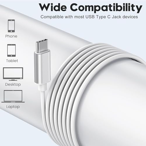 Premium USB C Wired Earbuds for Samsung Galaxy S23 FE, S22, S21, S20, A53, A54 – Dual Pack In-Ear Headphones with Built-in Microphone, Volume Control, and Exceptional Bass for Superior Audio Performance on All Android Devices