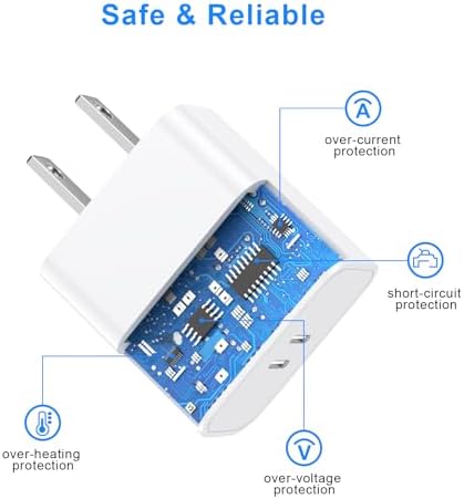 Ultimate i Phone 15 Fast Charge Bundle: 20 W Dual-Port USB-C Wall Charger with 10 FT Cable – Rapid Power Delivery & Quick Charge for i Phone 15, i Pad Pro, Air, Mini – Ideal for Travel & Dual Device Charging Convenience