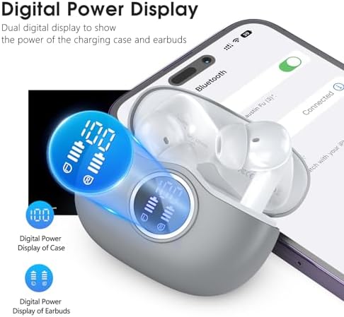 Unleash Superior Audio Performance with Sea Blue Wireless Earbuds – Featuring Bluetooth 5.3 for Rapid Connection, 40-Hour Endurance, Deep Bass Enhancement, and Noise Cancelling Technology – IP7 Waterproof for All-Weather Use with i Phone & Android Compatibility