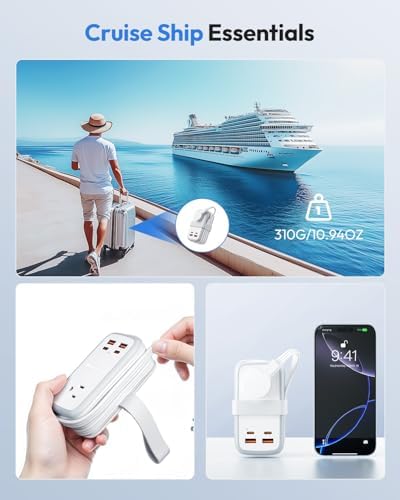 NTONPOWER GAN Ultra 65 W USB Charging Station – 7-in-1 Travel Power Strip with 3 AC Outlets & 4 USB Ports (2 USB-C) – Fast Charging Desktop Solution with 4 ft Extension Cord – Ideal for Mac Book, i Phone, and More – Compact, Durable & Versatile Power Hub for Home & On-the-Go Charging