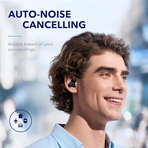 Discover Superior Sound with Soundcore by Anker Space A40 Wireless Earbuds – Unmatched Adaptive Active Noise Cancelling for 98% Noise Reduction, 50 Hours of Playtime, and High-Resolution Audio – Ergonomically Crafted for All-Day Comfort and Effortless Wireless Charging – Ideal for Music Lovers and Everyday Use