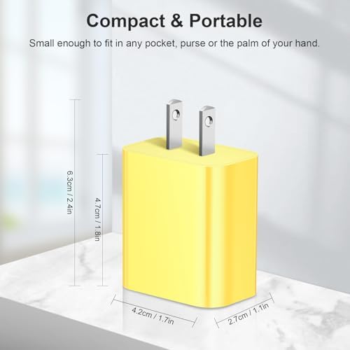 Compact 20 W USB C Wall Charger Set – Fast Charging 4-Pack in Stylish Purple for i Phone 16, Samsung, and Android Devices – Ultimate Portability and Efficiency for On-the-Go Power Needs