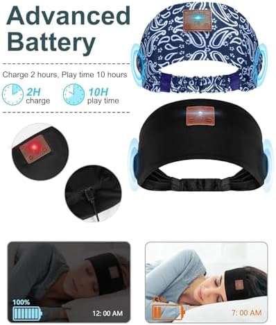 Revolutionary Ultra-Slim Bluetooth Headband Earphones – Dual-Pack for Exceptional Comfort During Sleep, Meditation, and Active Lifestyles – Premium HD Stereo Sound Engineered for Insomnia Relief – Chic Black & Grey Aesthetic with Advanced Bluetooth Connectivity for Seamless Multi-Device Use