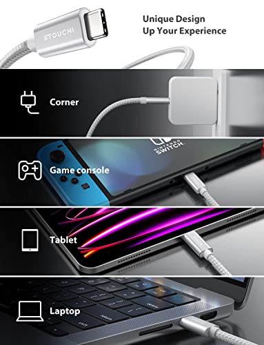 Stouchi 6.6 FT USB-C Extension Cable – Type C 3.1 Male to Female, Ultra-Fast Charging & Data Transfer for PSVR2, Galaxy S23, i Pad Mini/Pro, Mac Book Air M1/M2, and Mag Safe – Enhanced Connectivity & Durability for Gaming and Streaming