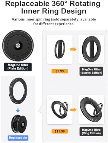 Elevate Your Mobile Experience with the EWA Mag One Ultra Phone Grip: Sleek Leather Finger Strap, Dual-Sided Magnetic Functionality, and 360° Rotatable Kickstand for Effortless Hands-Free Viewing – Perfect for Video Calls and Selfies – Slim, Portable Design Available in Elegant Colors – Strong Grip for Heavy Devices – Innovative Magnetic Snap Technology for Versatile Compatibility with Accessories – Ideal for Home, Office, and Travel Use – Experience Ultimate Convenience with a Durable, Multi-Angle Stand and Detachable Features for Maximum Flexibility – Redefine Your Smartphone Interaction with This Functional, Stylish Grip Solution.