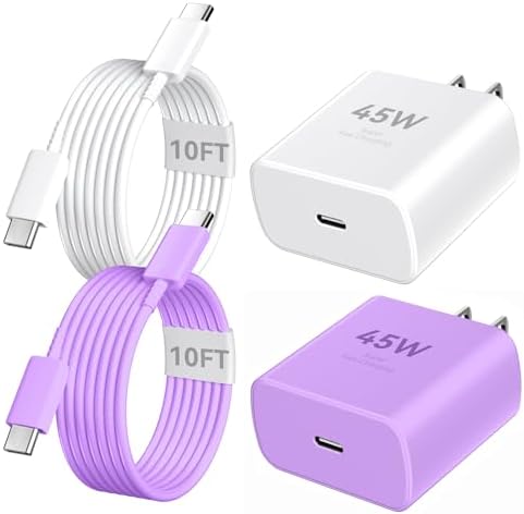 Elevate Your Charging Experience with the 45 W Super Fast USB-C Charger and 6.6 FT Cable – Optimal for i Phone 16 Pro Max, i Pad, and Android Devices – Compact, High-Efficiency Power Adapter with Advanced Safety Features for On-the-Go Users