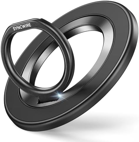 Syncwire Magnetic Phone Ring Holder – Titanium Alloy Kickstand for i Phone 12-16 Pro Max & Compatible Android Devices – Ergonomic Design, Enhanced Mag Safe Stability, Lightweight Grip for Ultimate Hands-Free Convenience