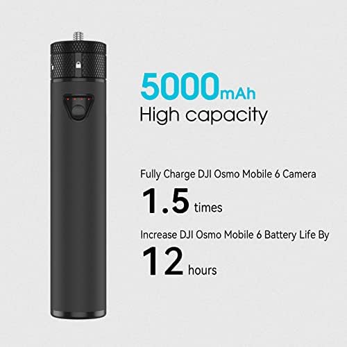 Smatree 5000 m Ah Portable Power Stick for DJI Osmo Mobile 6/7 – Versatile High-Speed Charging & Extension Rod for Extended Filming Sessions and Ultimate Convenience on-the-Go
