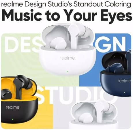 realme T110 AI ENC Noise Cancelling Wireless Earbuds – Ultra-Lightweight In-Ear Headphones with 10 mm Dynamic Bass for Heavy Sound, 38-Hour Playtime & Rapid Wireless Charging, Bluetooth 5.4 for Effortless Connectivity, IPX5 Waterproof for Active Lifestyles in Pop White – Ideal for Music Enthusiasts and Daily Commuters