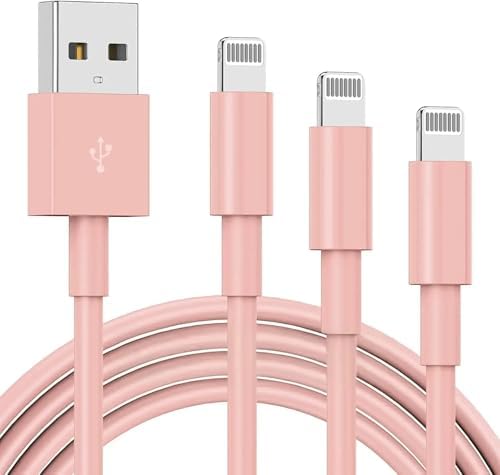 Premium 3-Pack Apple MFi Certified Lightning to USB Charger Cables – 6 FT Durable Fast Charging Cords for i Phone 13/12/11/11 Pro/11 Max/X/XS/XR/XS Max/8/7/6 – Enhanced Performance and Extended Reach for Seamless Device Connectivity