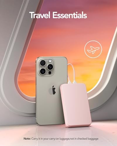 Charmast 10000 m Ah Slim Power Bank – 20 W Fast Charging Portable Charger with Removable Cable for i Phone & Android – Lightweight Hand-Free Battery Pack with Digital Display for Effortless Travel Convenience