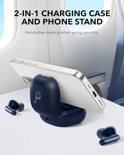 Anker Soundcore P40 i Wireless Earbuds – Adaptive Noise Cancelling with Heavy Bass, 60-Hour Playtime, IPX5 Waterproof, Bluetooth 5.3 for Effortless Connectivity, Dual Purpose Charging Case and Phone Stand, Ideal for Active Lifestyles and Daily Commutes