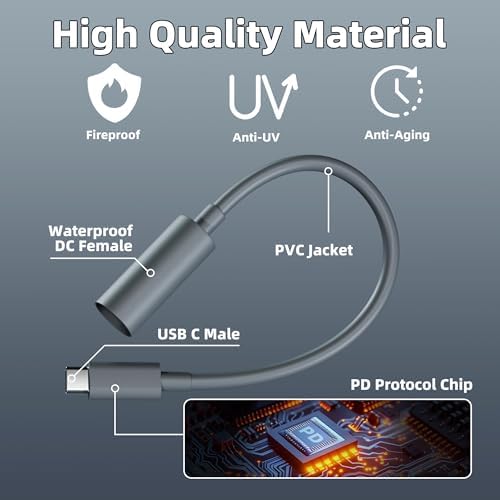 Starlink Mini Waterproof Type C to DC Power Adapter – 17 CM High-Performance Charger for Outdoor Connectivity – Durable, Fast Charging Solution Compatible with Starlink Mini USB C Cables for Uninterrupted Power Supply