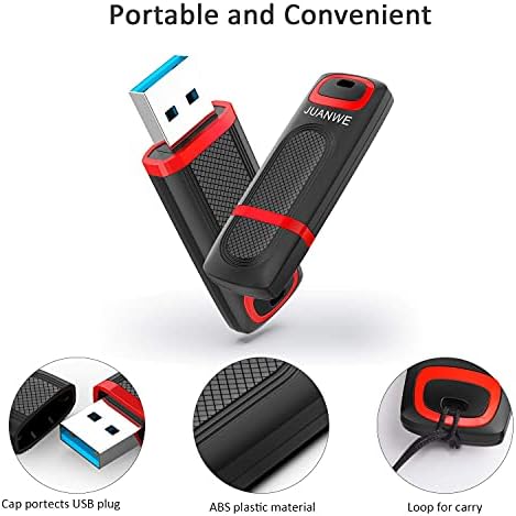 JUANWE 128 GB USB Flash Drive Dual Pack – High-Speed USB 3.0 Thumb Drive with LED Indicator for Effortless Data Storage Across Devices, Ideal for PCs, Laptops, Car Audio, and Smart TVs – Reliable and Compact Memory Solution for Your Digital Needs