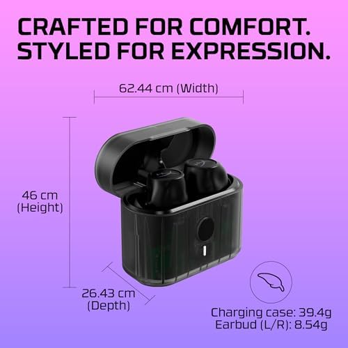 Hyper X Cirro Buds Pro: Premium True Wireless Earbuds with Active Noise Cancellation, Low Latency Gaming, and Bluetooth 5.2 – Versatile IPX4 Sweat-Resistant Design for PC, Nintendo Switch, and Mobile Use – Fast Charging and Ambient Sound Mode for Ultimate Audio Experience