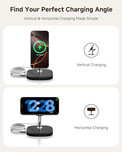 3-in-1 Magnetic Wireless Charger for i Phone 12-16, Apple Watch & Air Pods Pro – High-Speed Detachable Charging Station with Enhanced Compatibility for Effortless Device Powering and Clutter-Free Convenience