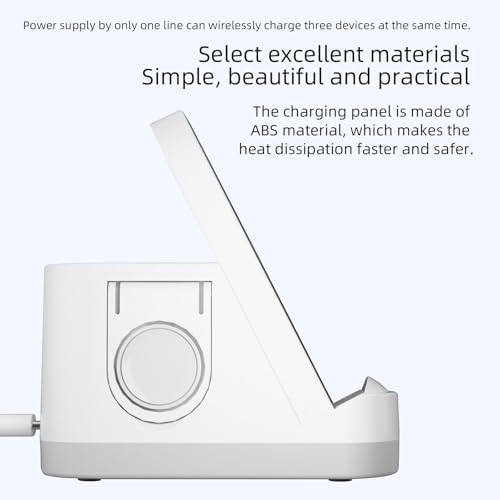 Revolutionize Your Charging Experience with Our 3-in-1 Wireless Charger – Fast, Qi-Certified Charging Station for i Phone, Apple Watch & Air Pods – Sleek Design for Home & Travel – Universal Compatibility & Clutter-Free Solution