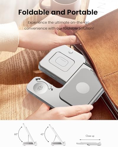 Ultimate GEEKERA 3-in-1 Foldable Wireless Charger for Samsung Devices – Fast Charging Station for Galaxy Watch6/5 Pro/4/3/Active, S24 Ultra/S24 Plus/S23/S22/S21, Z Fold/Flip Series, Android & Buds 2 Pro – Portable & Stylish Charging Solution for Home and Travel