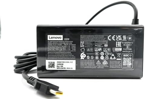 Lenovo 100 W USB-C AC Adapter – Ultimate Power Solution for Idea Pad 5 Pro & Yoga Slim 7 Pro, Enhanced Compatibility with Multiple Lenovo Models, Genuine Replacement Charger for Fast Charging and Worldwide Use – 12-Month Warranty Included, Ideal for Professionals and Travelers