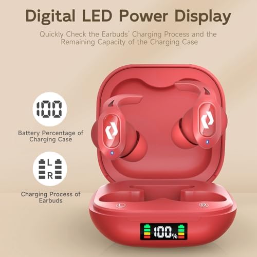 CYBERDOT Elite Wireless Earbuds: High-Performance Bluetooth Headphones with IPX7 Waterproof Technology, 64-Hour Playtime, and Immersive Stereo Sound for Gamers and Athletes – Built-in Mic & Convenient Wireless Charging Case for i Phone & Android Users