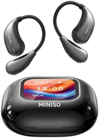 Transform Your Communication Experience with MINISO M95 AI Translation Earbuds – Effortless Real-Time Interpretation in 135 Languages, Open Ear Design for Comfort and Awareness, Advanced Bluetooth 5.4 for Seamless i OS & Android Compatibility, Lightweight Black Headphones Perfect for Jetsetters and Professionals on the Go