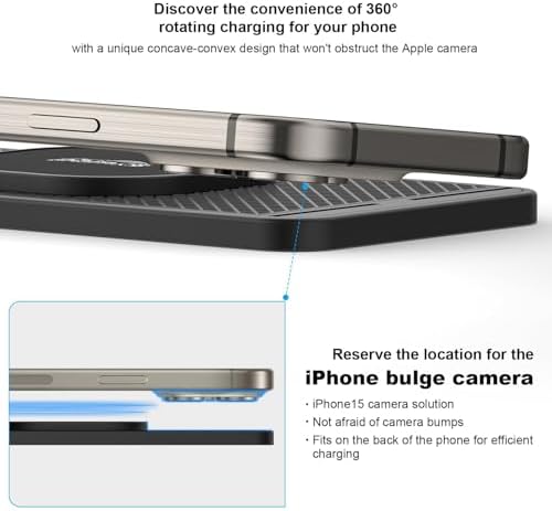 POLMXS Magnetic Fast Wireless Charger Pad for i Phone 12/13/14/15/16 Series & Air Pods – Effortless Magnetic Alignment & Quick Cordless Charging for On-the-Go Power Solutions
