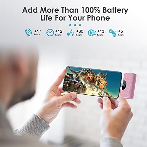 Dual Pack Mini Portable USB-C Power Bank 5200 m Ah – Fast Charging Battery Backup with LCD Display for i Phone 16 Series, Samsung, and Android Devices – Ultimate On-the-Go Power Solution