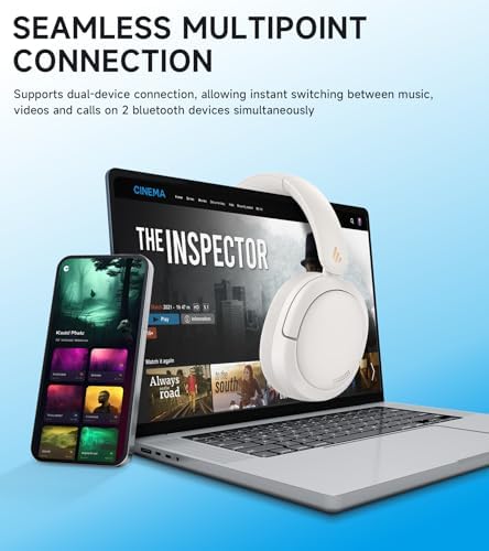 Edifier W800 BT Pro Wireless Over-Ear Headphones – Premium Hi-Res Audio with Advanced Hybrid Active Noise Cancellation, AI-Driven Call Clarity, 45-Hour Battery Life, Quick Charge Capability, and Compact Foldable Design – Enhanced Bluetooth 5.4 Connectivity for Superior Sound Experience in Elegant Classic Black