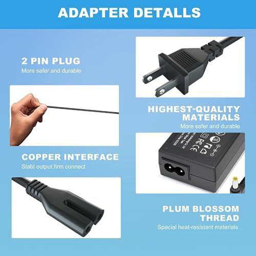 Universal 19 V AC Power Adapter for Asus Monitors – Reliable Charger for TUF Gaming, VG245, VG278, VX248, MX239 Models – Durable, Portable, and Efficient Power Supply for 22″ to 27″ Displays with Safety Features and Optimal Performance